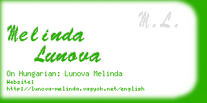 melinda lunova business card